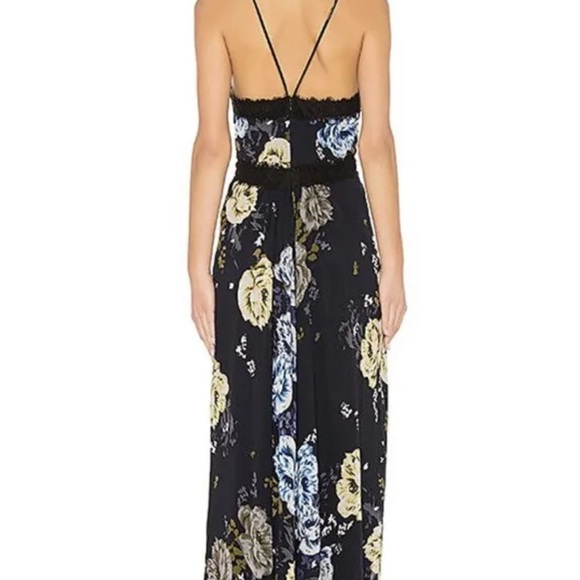 Jill Stuart Navy Floral Maxi Dress Gown size 10 - Picture 4 of 13